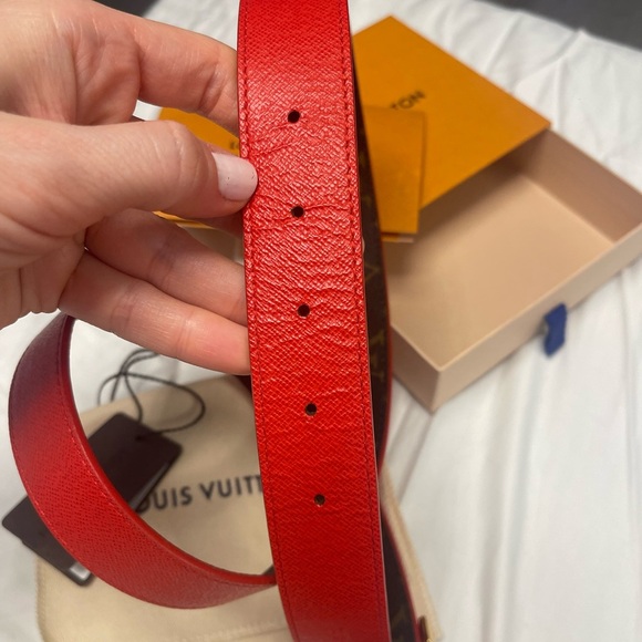 Louis Vuitton Brown Monogram Belt with Gold LV Buckle main image 6